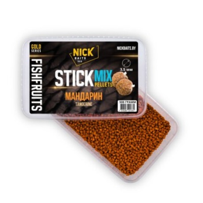 Стик-микс пеллетс 3,5 мм NICK BAITS GOLD "FF" Мандарин, контейнер, 0,5 кг,