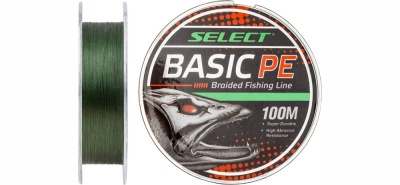 Шнур Select Basic PE X4 150m (тёмно-зелёный) 0.10mm 10LB/4.8kg