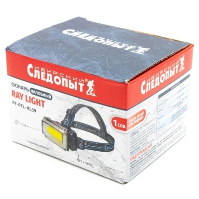 Фонарь налобный "СИБИРСКИЙ СЛЕДОПЫТ-RAY LIGHT", 1 COB, аккум.1x2200mAh/120/