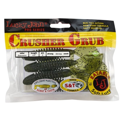 Твистеры съедоб. искусст. LJ Pro Series CRUSHER GRUB 4,5in(11,40)/PA01 4шт.