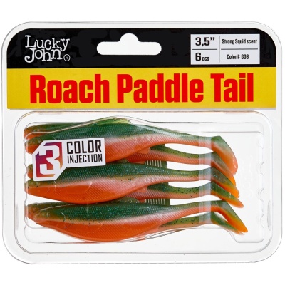 Виброхвосты съедоб. искусст. LJ Pro Series ROACH PADDLE TAIL 3.5in (08.89)/G06 6шт.