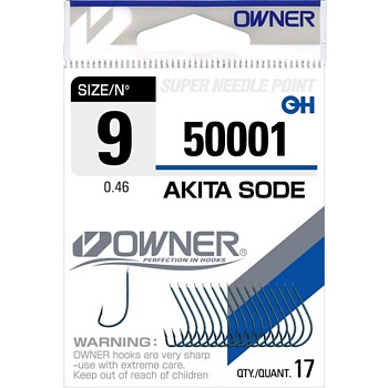Крючок OWNER Akita Sode blue №10 17шт