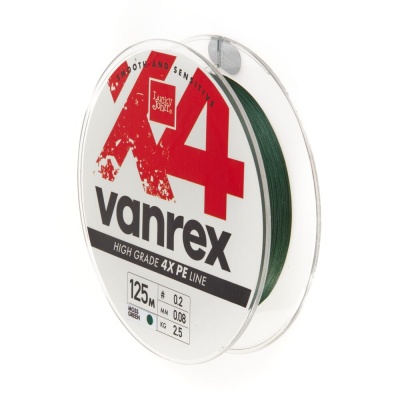 Шнур плет. Lucky John Vanrex х4 BRAID Moss Green 125/008