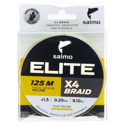 Шнур плет. Salmo Elite х4 BRAID Fluo Yellow 125/008