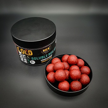 Насадка рыболовная NICK BAITS GOLD "SOLUBLE 20 мм" Клюква-Кальмар; банка 35 шт,