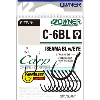 Крючок OWNER Carp Iseama BL w/eye BC №4 10шт