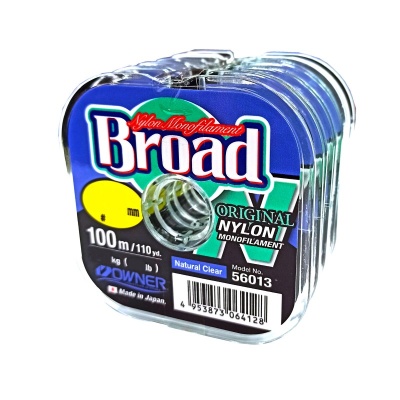 Леска рыболовная Owner BROAD диаметр 0.10 мм, длина 100 м, цвет: Natural Clear