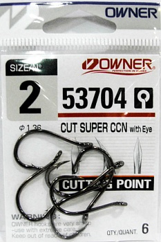 Крючок OWNER Cut Super CCN w/eye BC №2 6шт