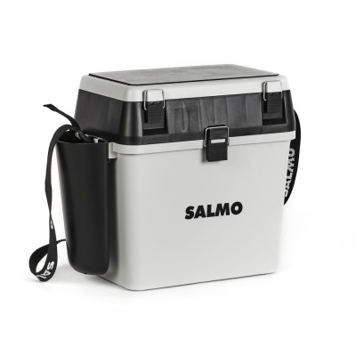 Ящик рыболов. зим. Salmo 2-х ярус.(из 5-ти частей) пласт. 39.5x24.5x38см сер.
