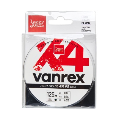 Шнур плет. Lucky John Vanrex х4 BRAID Moss Green 125/020
