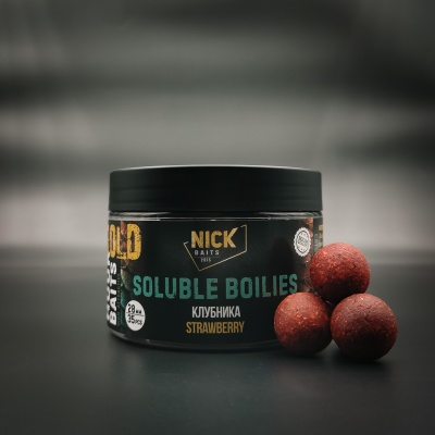 Насадка рыболовная NICK BAITS GOLD "SOLUBLE 20 мм" Клубника; банка 35 шт,