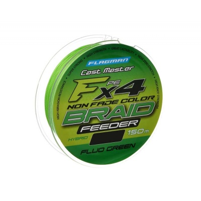 Шнур FLAGMAN Cast Master Feeder Braid F4 150м Fluo Green 0,16мм 9,4кг 21lb