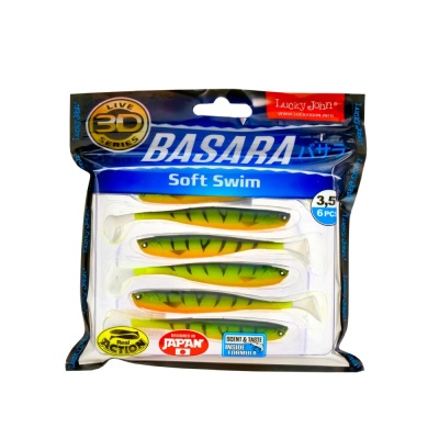 Виброхвосты LJ 3D Series BASARA SOFT SWIM 3.5in(08,89)/PG13 6шт.