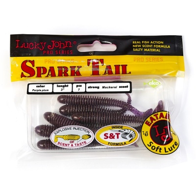 Виброхвосты съедоб. искусст. LJ Pro Series Spark Tail 3,0in(07,60)/S13 7шт.