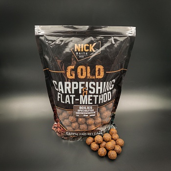 Прикормка рыболовная бойлы NICK BAITS GOLD "SPECIALFISH 20 мм" Индийские специи-Кальмар; пачка 1 кг,
