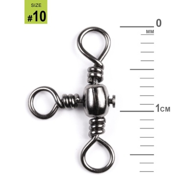 Вертлюги трехсторониие Lucky John Pro Series CROSSLINE SWIVEL  010 10шт.
