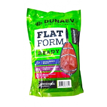 Прикормка Dunaev Flat Feeder Ready 1 кг. Клубника