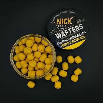 Насадка рыболовная NICK BAITS "WAFTERS 10/12 мм" Ананас-Масляная кислота; банка 55 шт,