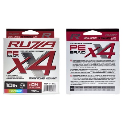 Шнур RUZZA X4 150м Multicolor 0,10мм 4,6кг/10lb