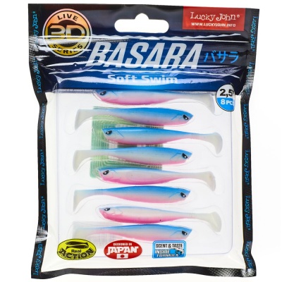 Виброхвосты LJ Pro Series 3D BASARA SOFT SWIM 2.5in(06.35)/PG05 8шт.