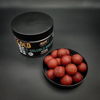 Насадка рыболовная NICK BAITS GOLD "SOLUBLE 20 мм" Клубника; банка 35 шт,
