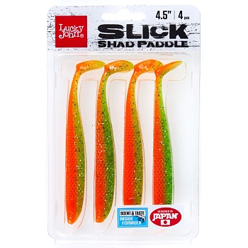 Виброхвосты съедобные Lucky John Series SLICK SHAD PADDLE 4.5in Z12
