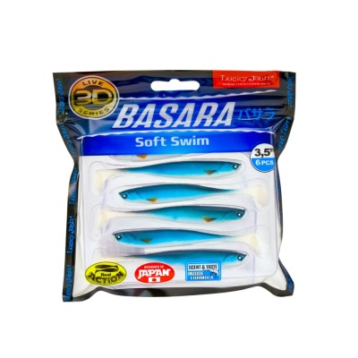 Виброхвосты LJ 3D Series BASARA SOFT SWIM 3.5in(08,89)/PG12 6шт.