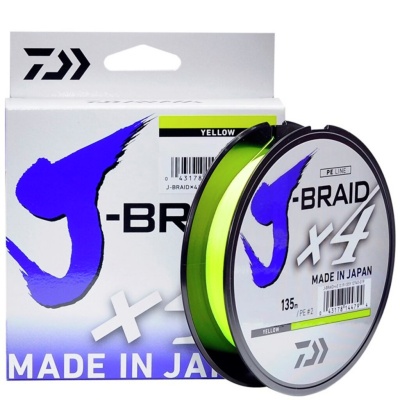 Плетеный шнур Daiwa  J-Braid X4E 0.17mm-135m yellow