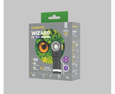 Налобный фонарь Armytek Wizard C2 WUV Magnet USB, белый-ультрафиолет