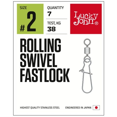Вертлюги c застеж. LJ Pro Series ROLLING SWIVEL FASTLOCK 014 10шт.