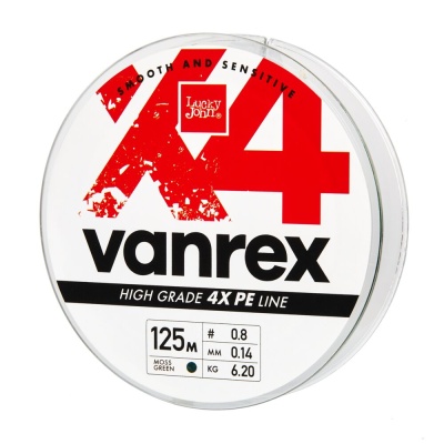 Шнур плет. Lucky John Vanrex х4 BRAID Moss Green 125/020