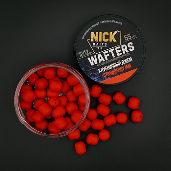 Насадка рыболовная NICK BAITS "WAFTERS 10/12 мм" Клубничный джем; банка 55 шт,