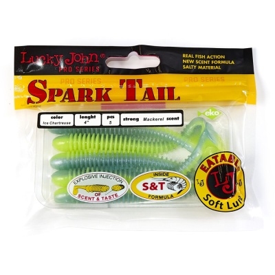 Виброхвосты съедоб. искусст. LJ Pro Series Spark Tail 4,0in(10,10)/T57 5шт.