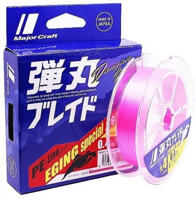 Шнур Major Craft 150m X8 (розовый) DBE8-150PK #0.8/0.10mm 16lb/6.9kg