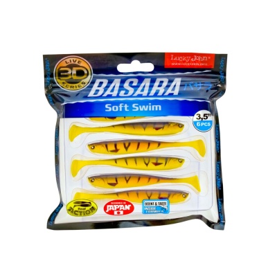 Виброхвосты LJ 3D Series BASARA SOFT SWIM 3.5in(08,89)/PG08 6шт.