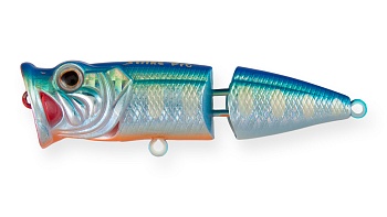 Воблер Поппер составной Strike Pro Pike Pop Joint 75, 11 гр, A150-713 UV Blue Silver OB