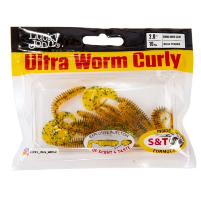 Слаги съедобные искусственные LJ Pro Series ULTRAWORM CURLY 2,0in (05.00)/PA03 9шт.