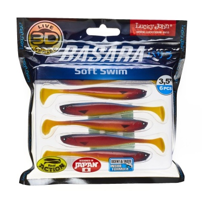 Виброхвосты LJ 3D Series BASARA SOFT SWIM 3.5in(08,89)/PG06 6шт.