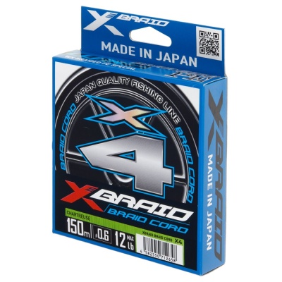 Плетеный шнур YGK X-BRAID BRAID CORD X4 150m-0.6/0,132mm 12lb