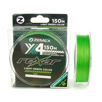 Плетеный шнур ZEMEX REXAR X4 150 m, d 0.12 mm, light green