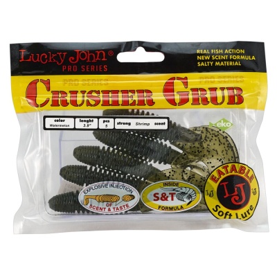Твистеры съедоб. искусст. LJ Pro Series CRUSHER GRUB 3,9in(09.90)/PA01 5шт.